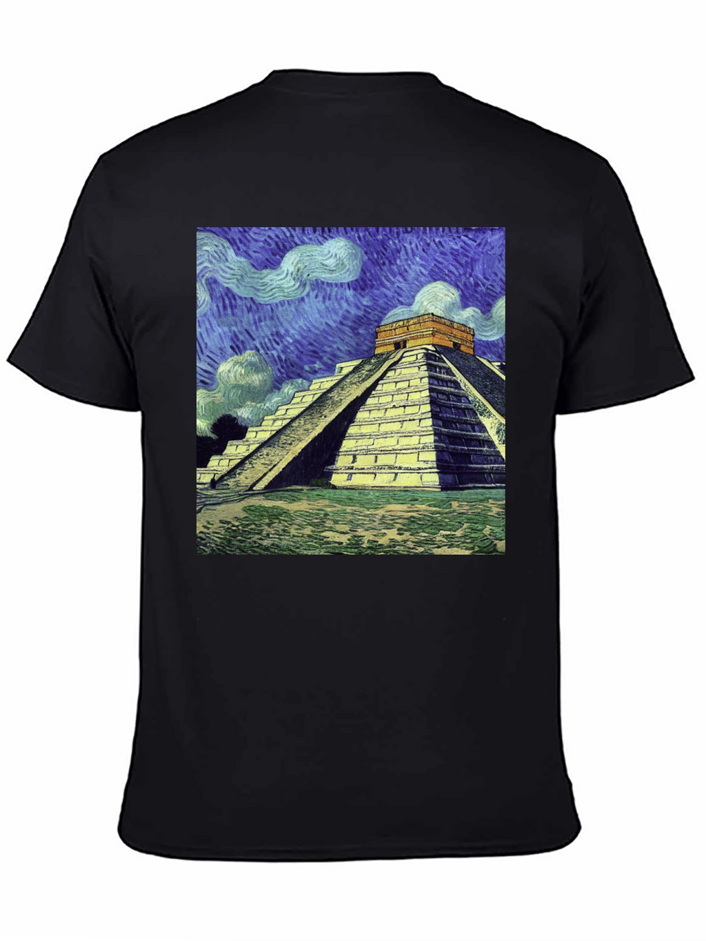 Van Gogh Mayan Pyramid T-Shirt - Artistic Comfort