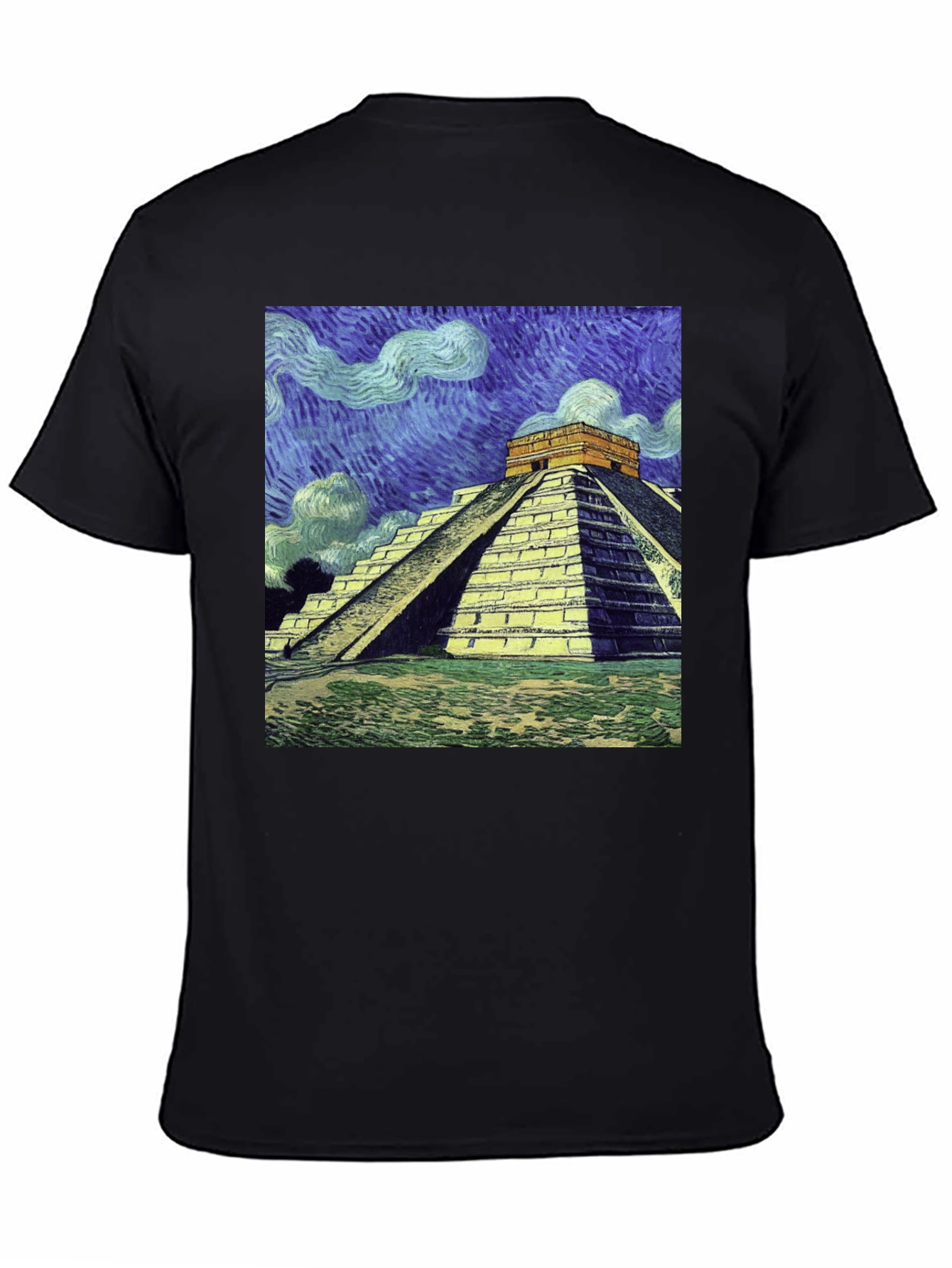 Van Gogh Mayan Pyramid T-Shirt - Artistic Comfort
