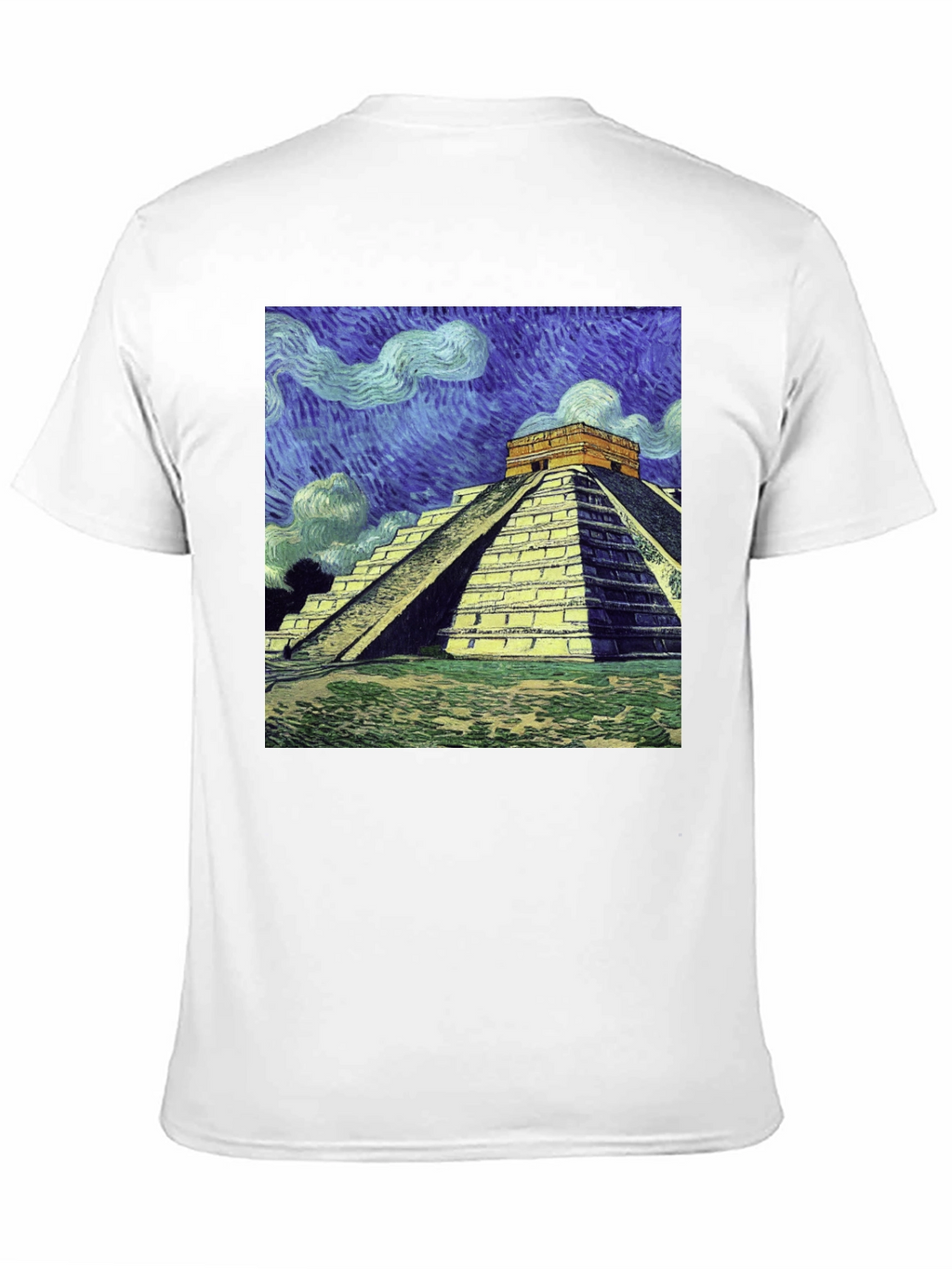 Van Gogh Mayan Pyramid T-Shirt - Artistic Comfort