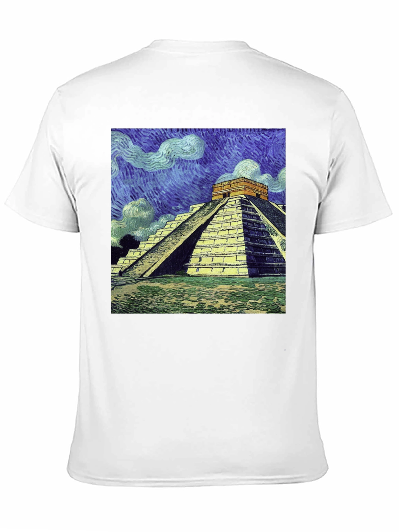 Van Gogh Mayan Pyramid T-Shirt - Artistic Comfort