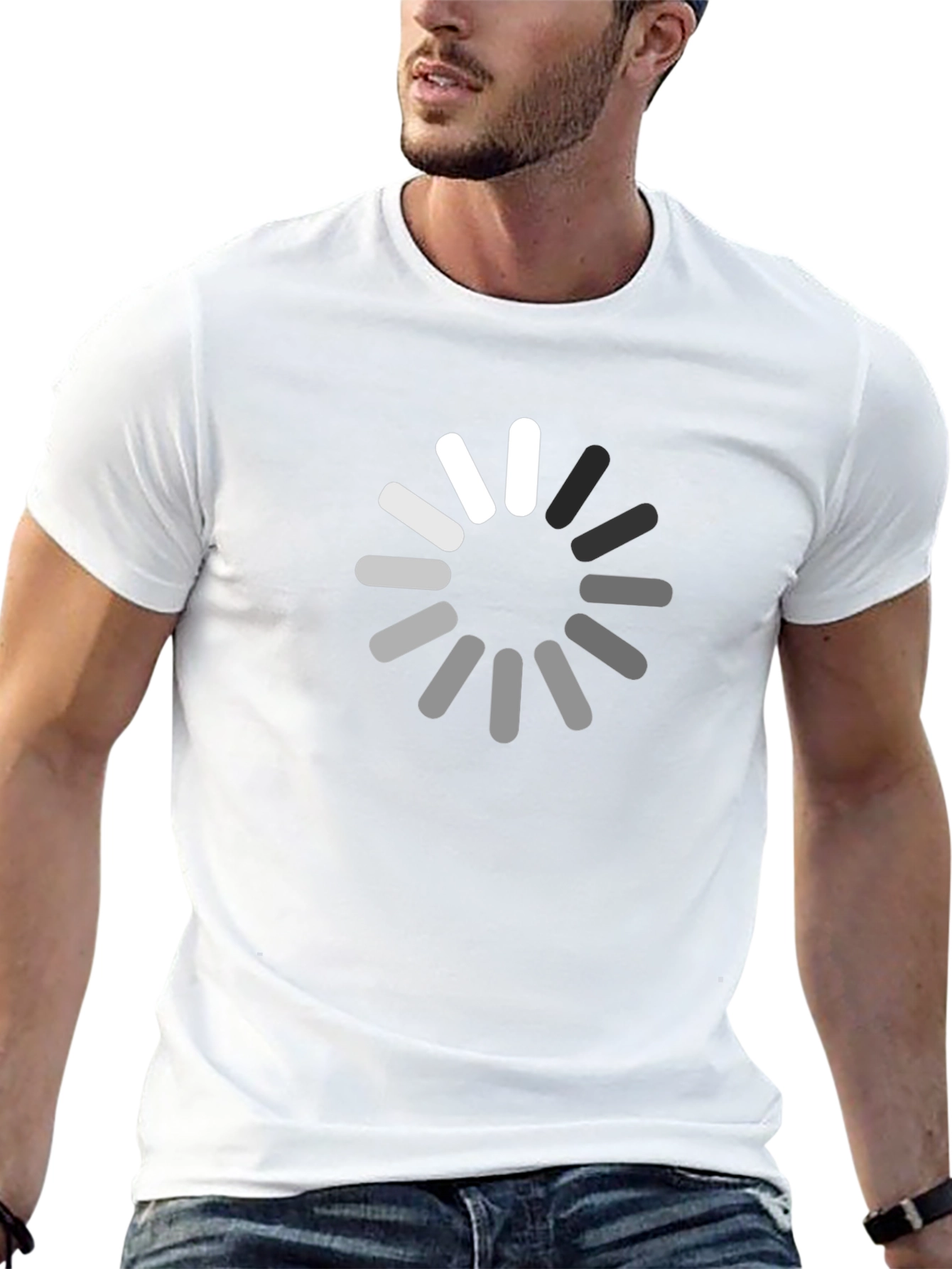 Loading Circle Graphic Tee - Soft Cotton Casual Shirt