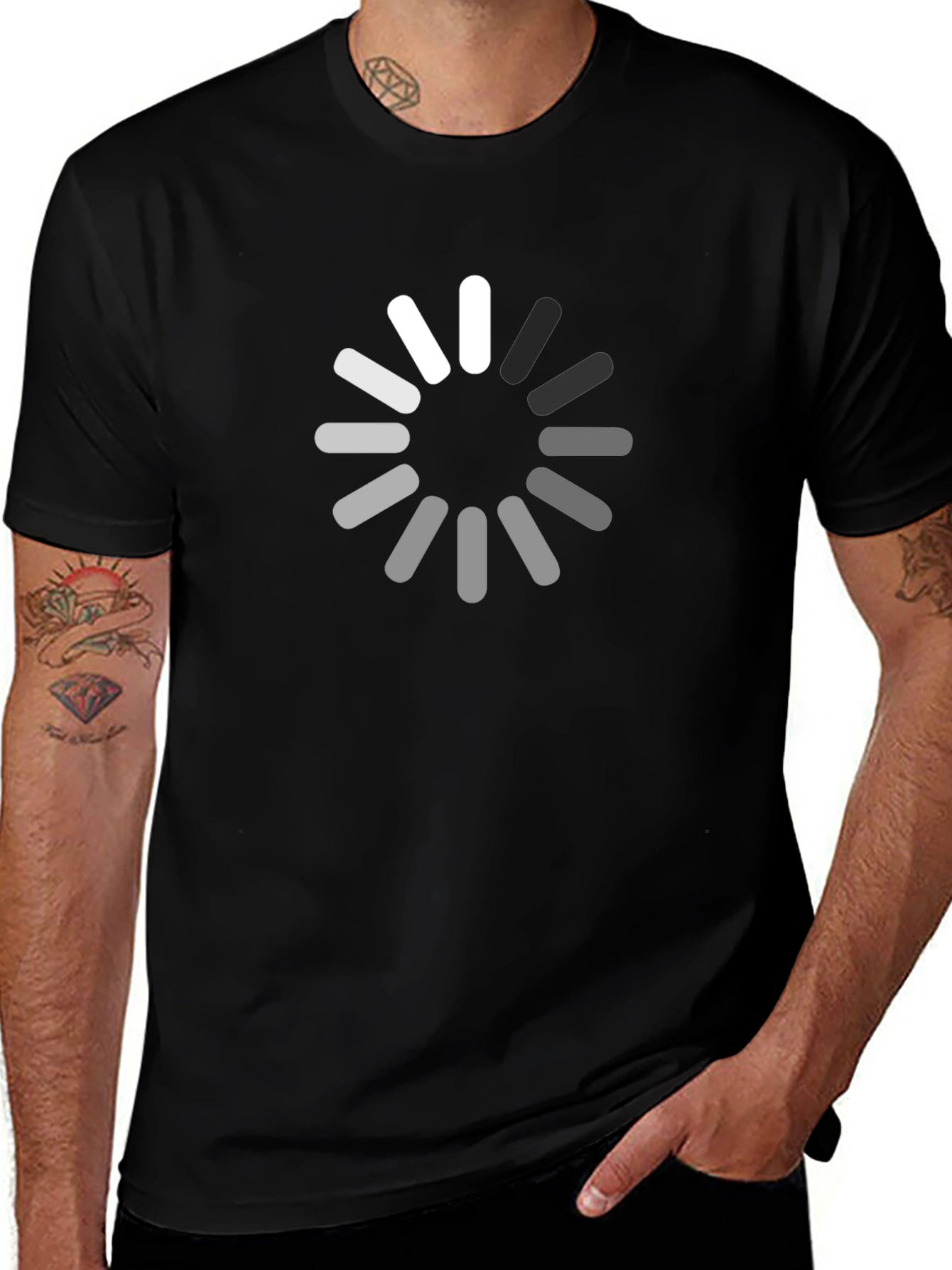 Loading Circle Graphic Tee - Soft Cotton Casual Shirt