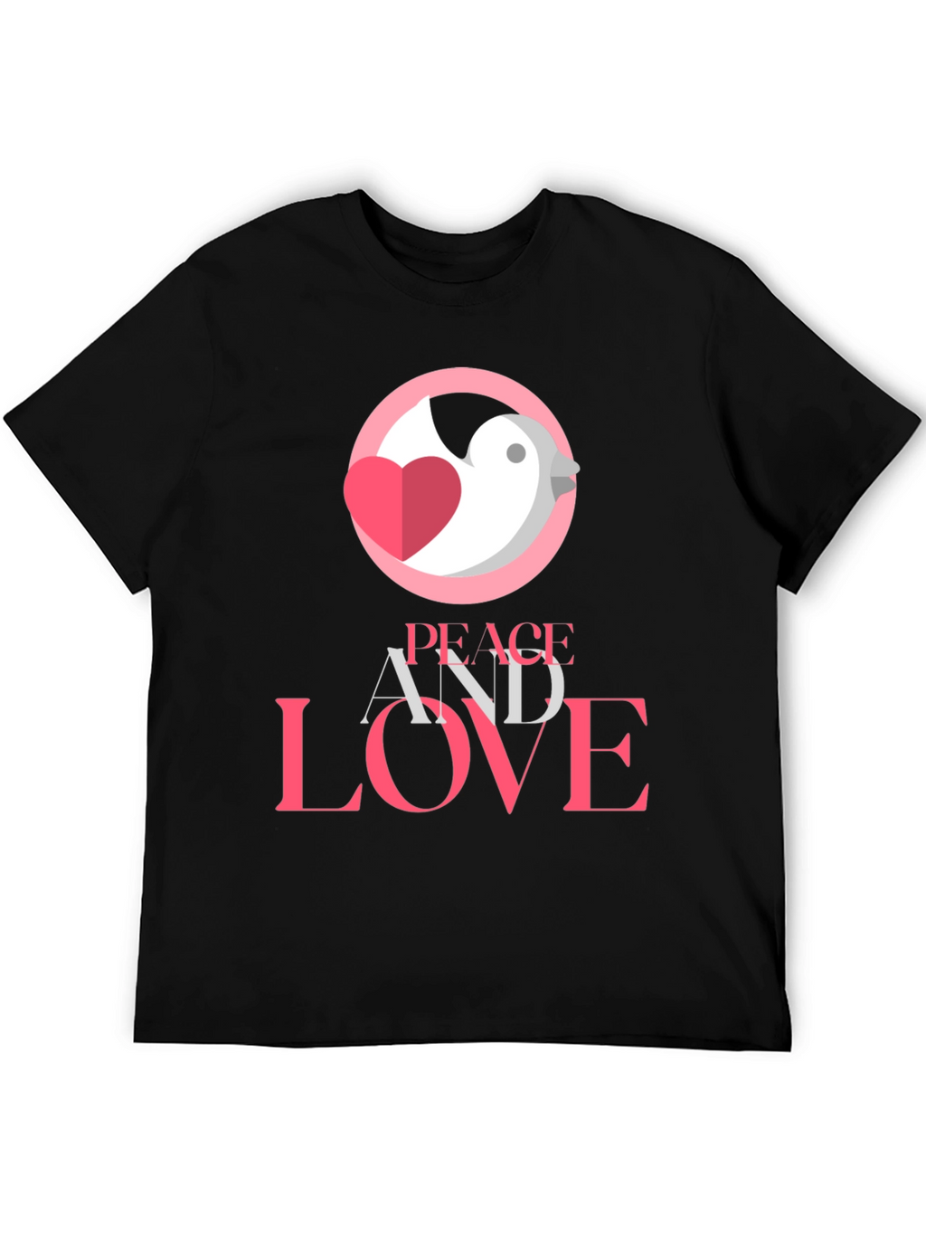 Peace and Love Graphic Tee - Stylish Black T-Shirt