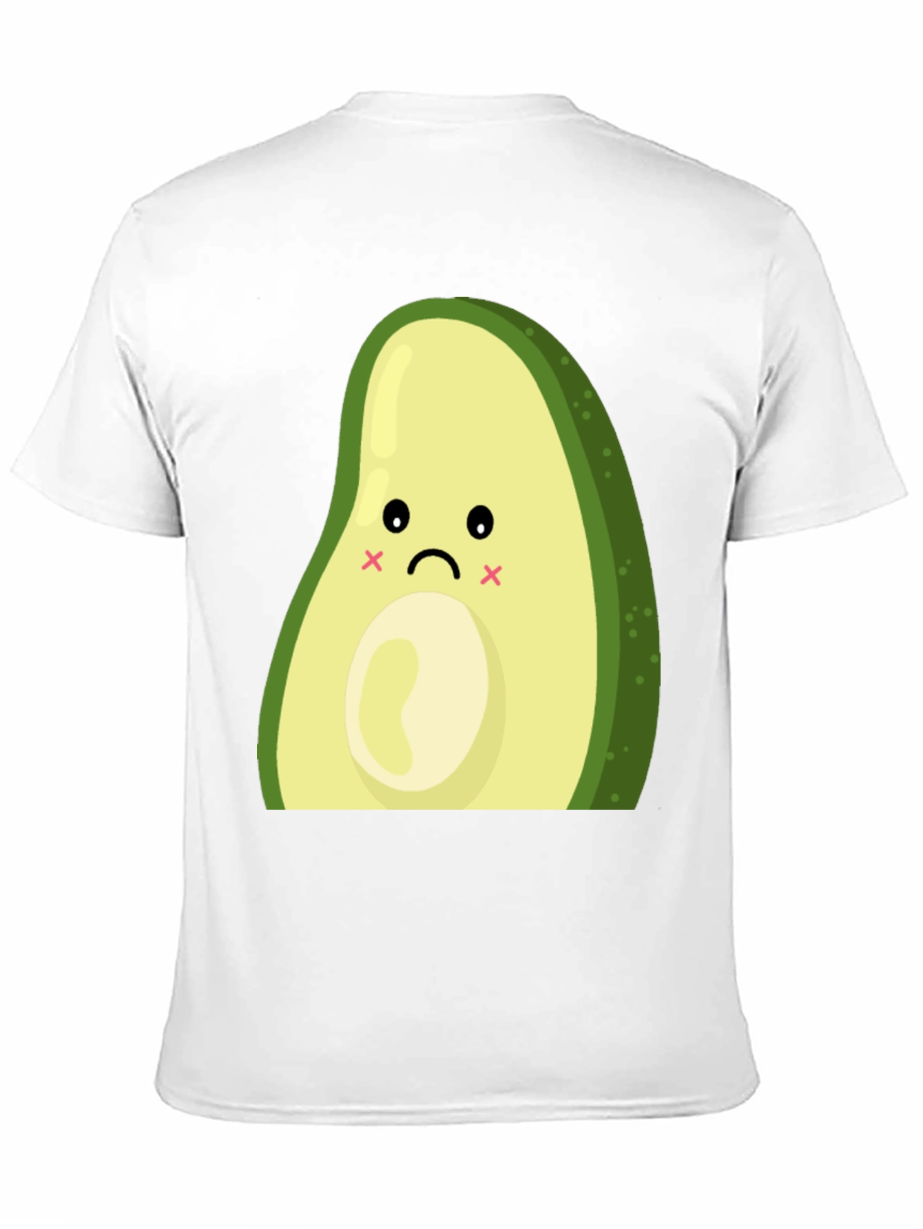 Sad Avocado Graphic Print Black T-Shirt