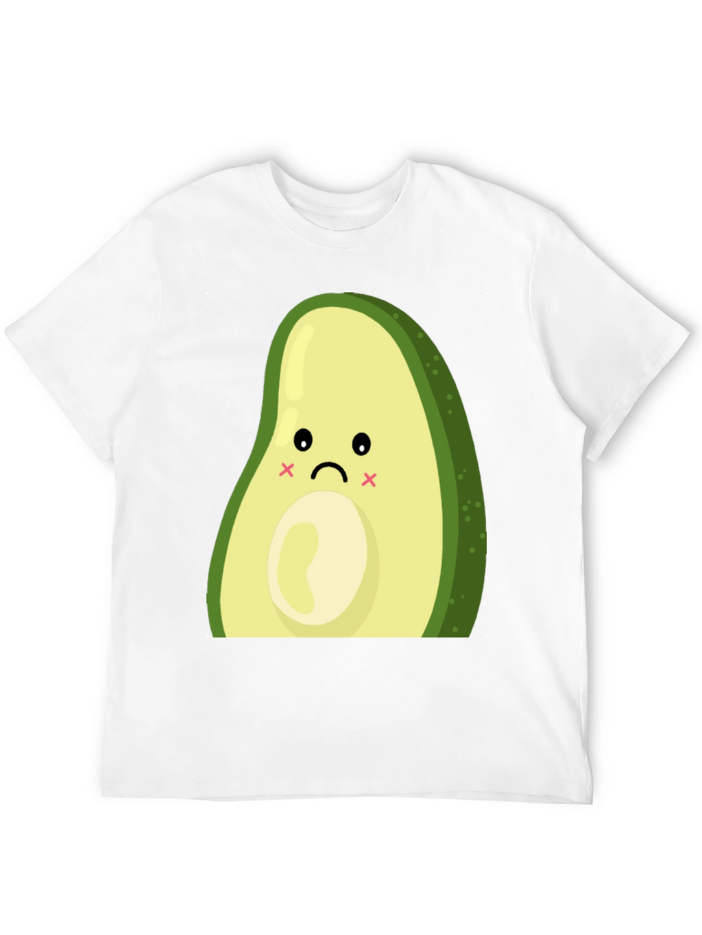 Sad Avocado Graphic Print Black T-Shirt