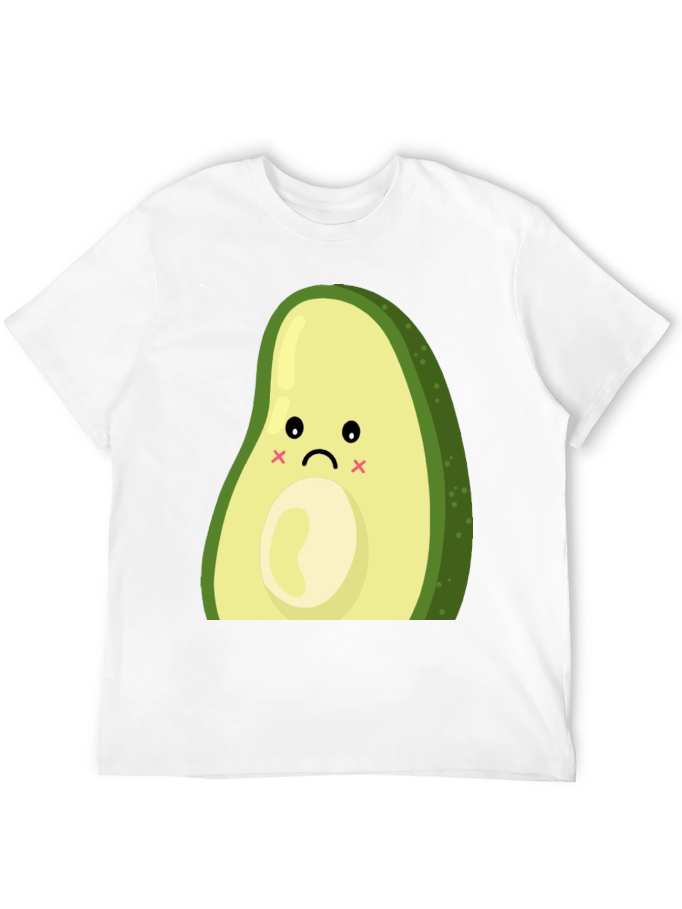 Sad Avocado Graphic Print Black T-Shirt