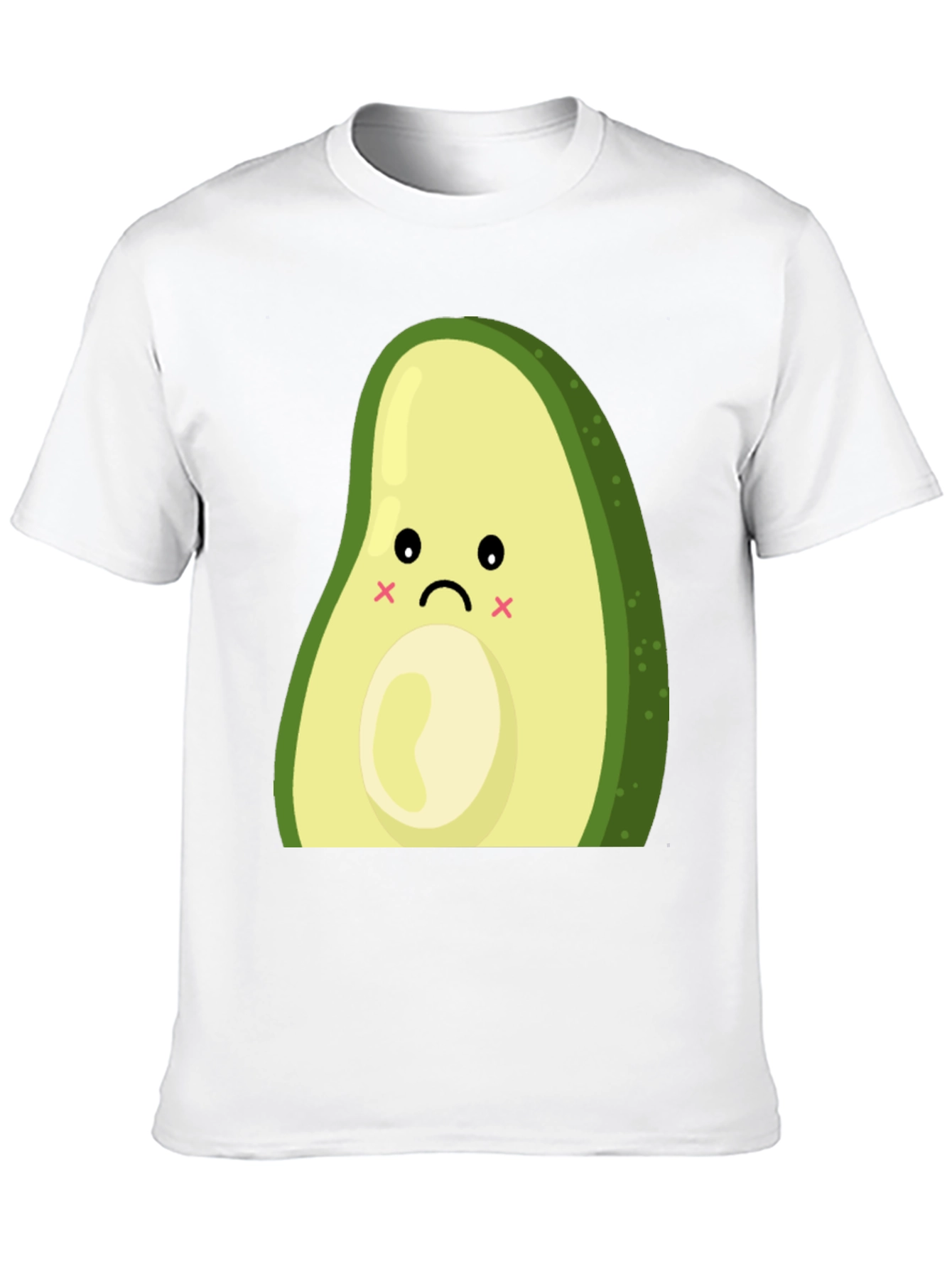 Sad Avocado Graphic Print Black T-Shirt
