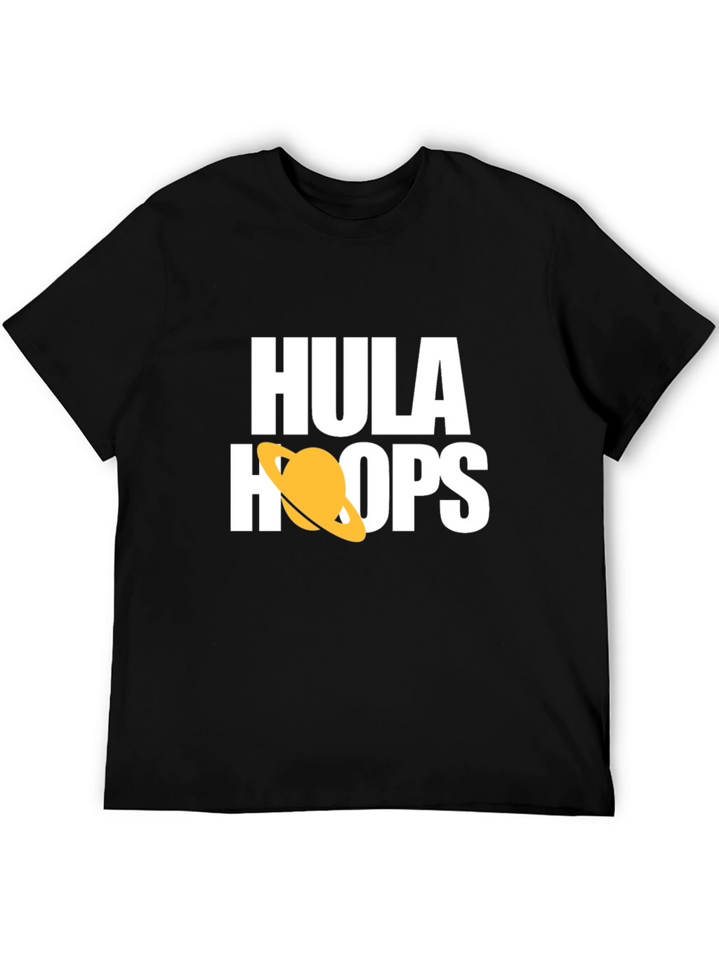 Hula Hoops Graphic Tee - Stylish Black Cotton T-Shirt