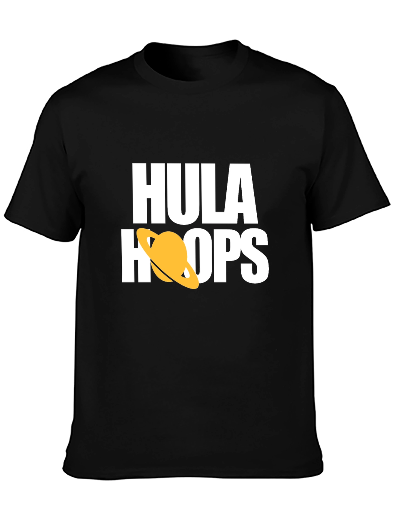 Hula Hoops Graphic Tee - Stylish Black Cotton T-Shirt