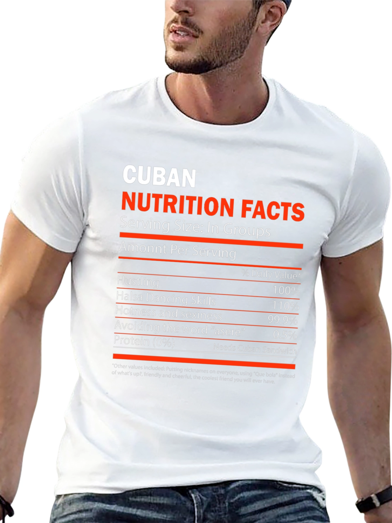 Cuban Nutrition Facts Novelty Graphic T-Shirt