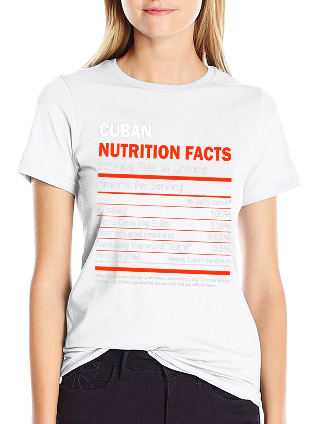 Cuban Nutrition Facts Novelty Graphic T-Shirt