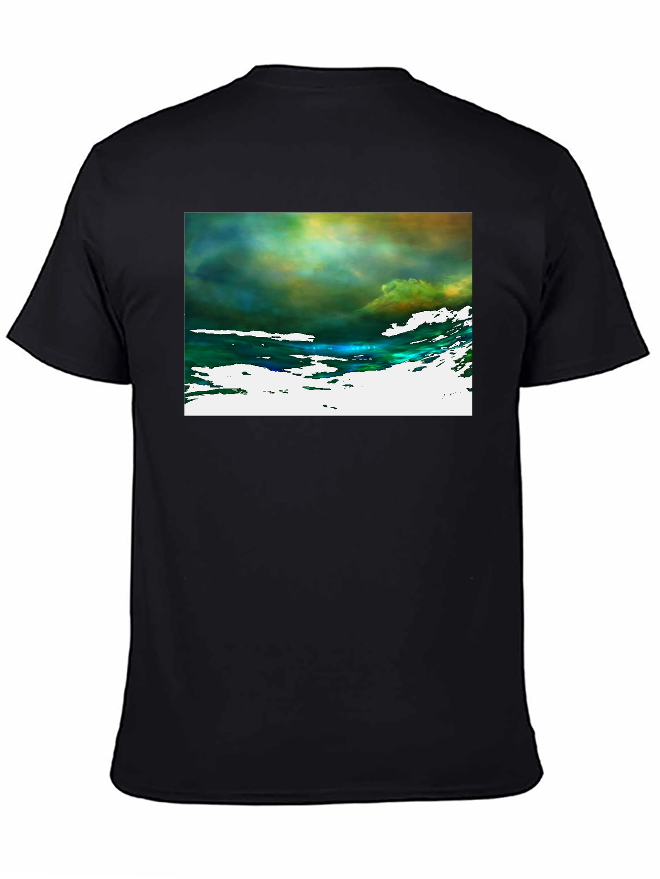 Abstract Art Graphic Tee - Black Cotton T-Shirt