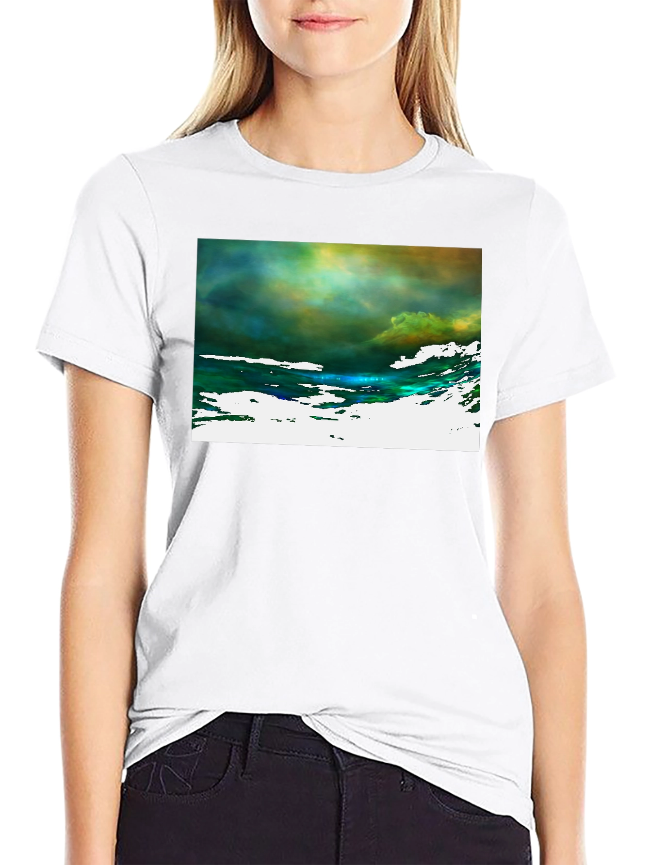 Abstract Art Graphic Tee - Black Cotton T-Shirt