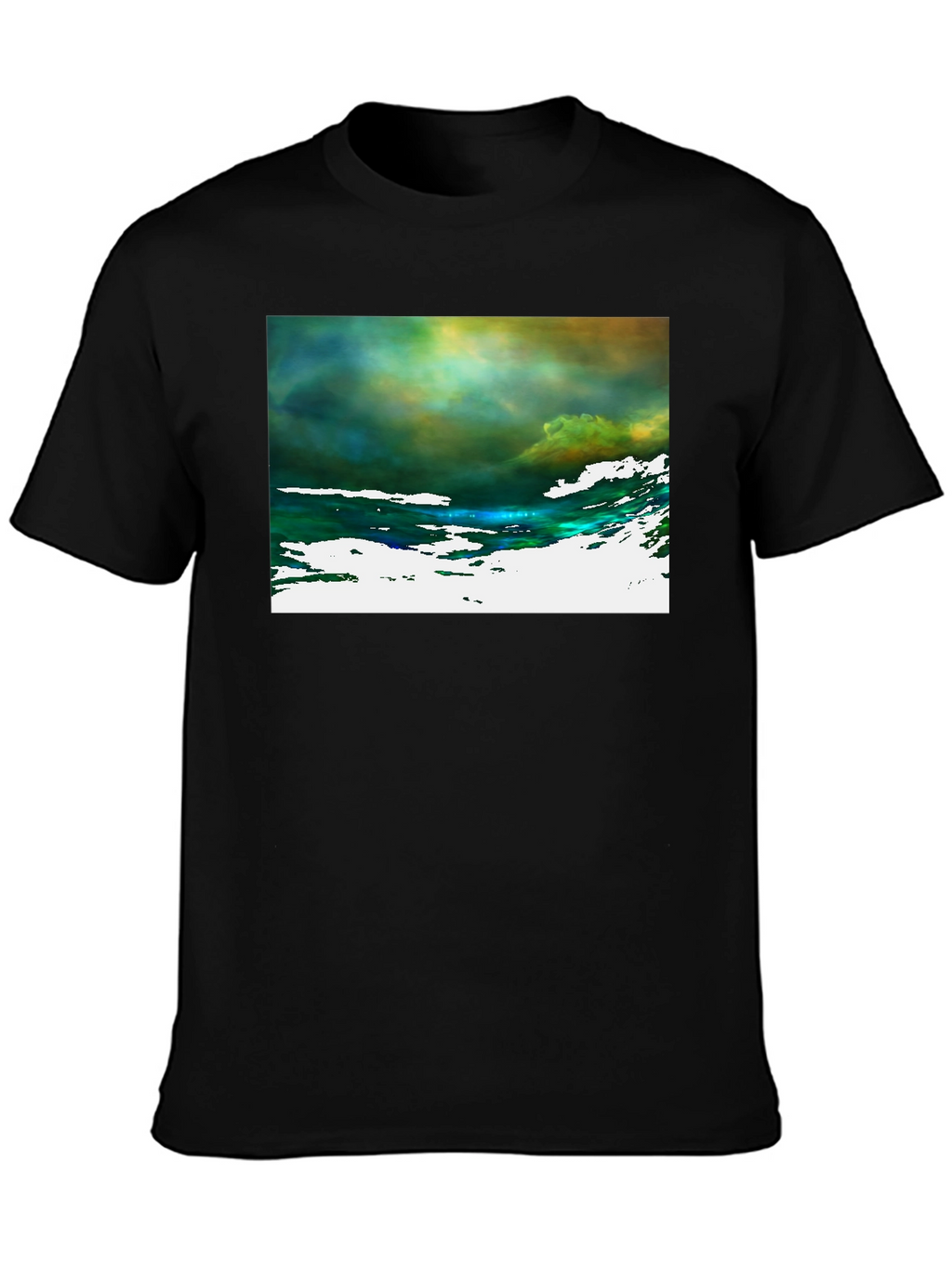 Abstract Art Graphic Tee - Black Cotton T-Shirt