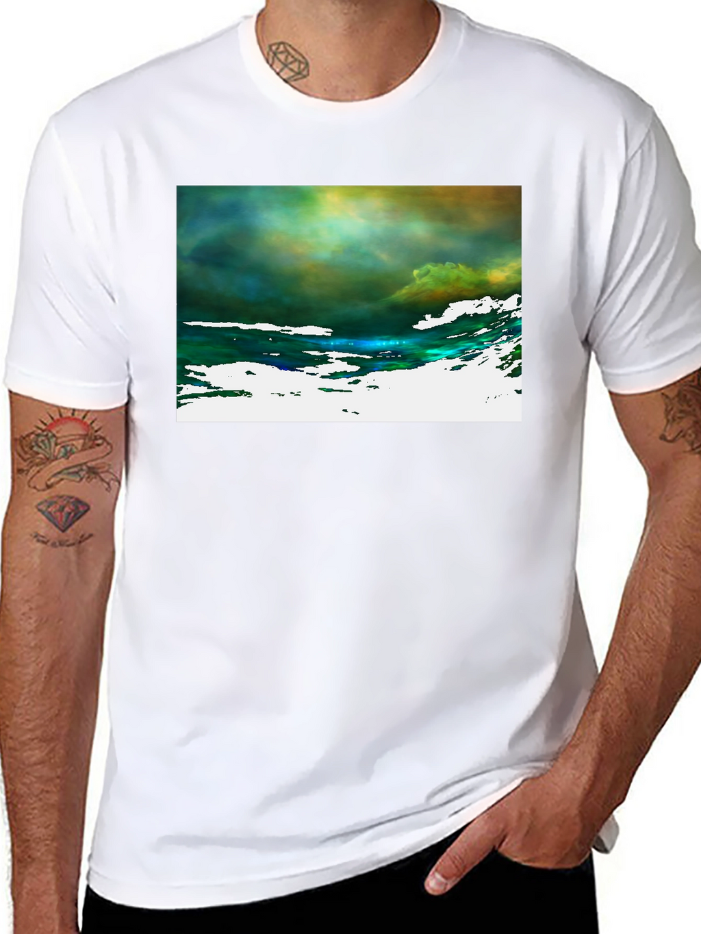 Abstract Art Graphic Tee - Black Cotton T-Shirt