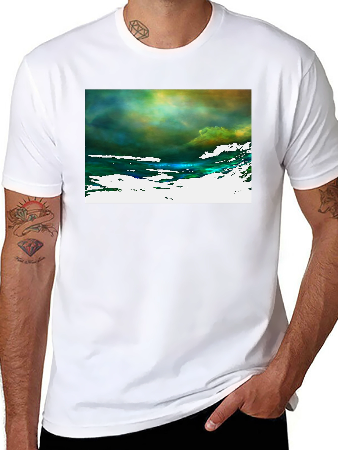 Abstract Art Graphic Tee - Black Cotton T-Shirt