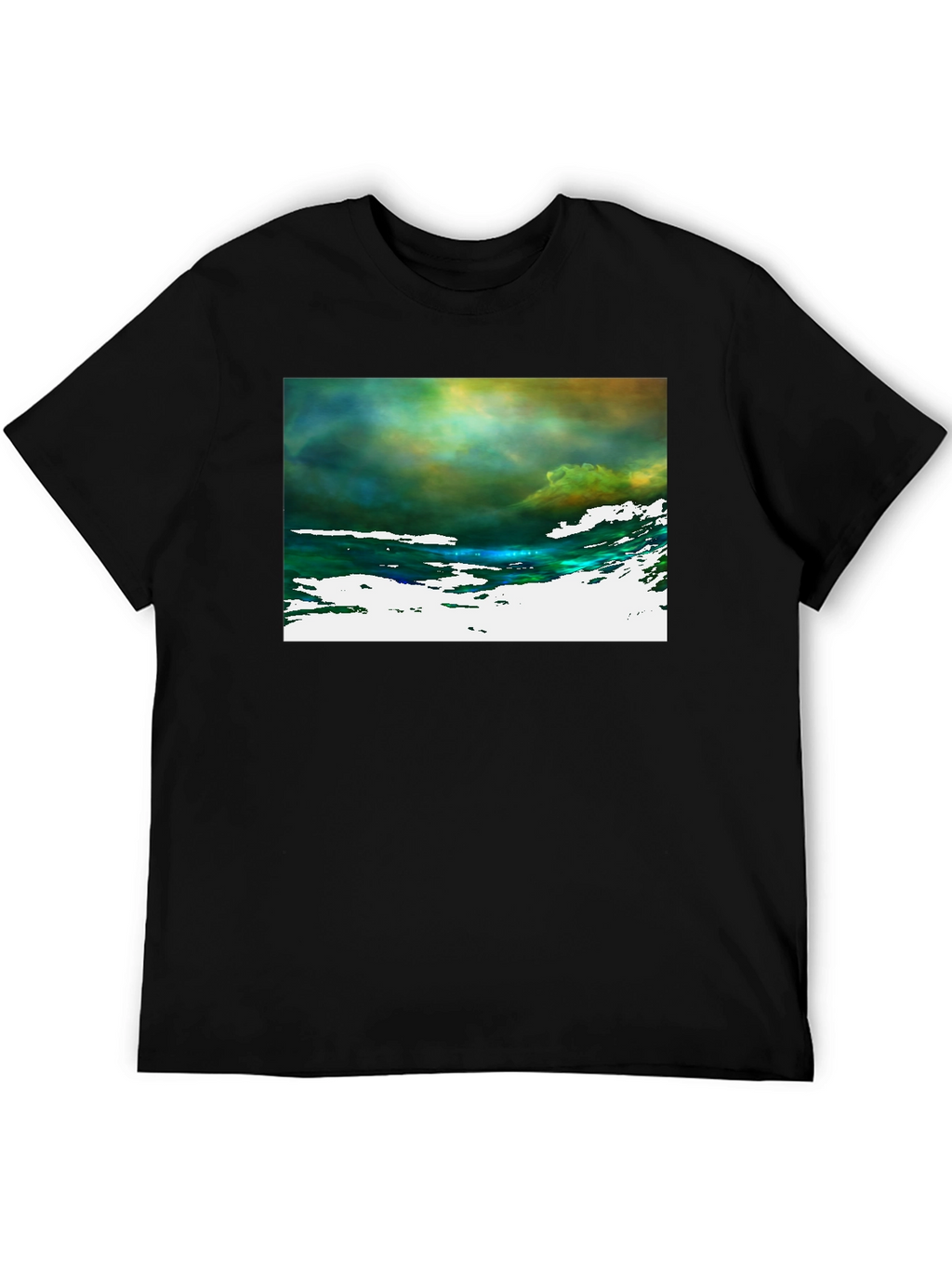 Abstract Art Graphic Tee - Black Cotton T-Shirt