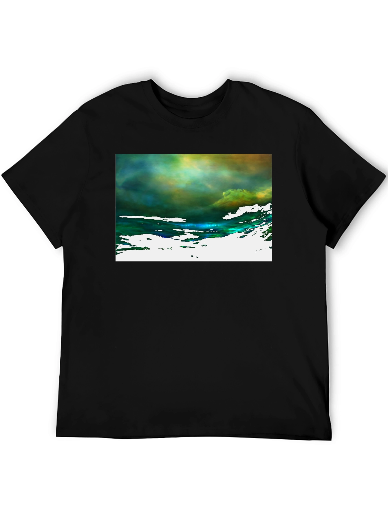 Abstract Art Graphic Tee - Black Cotton T-Shirt