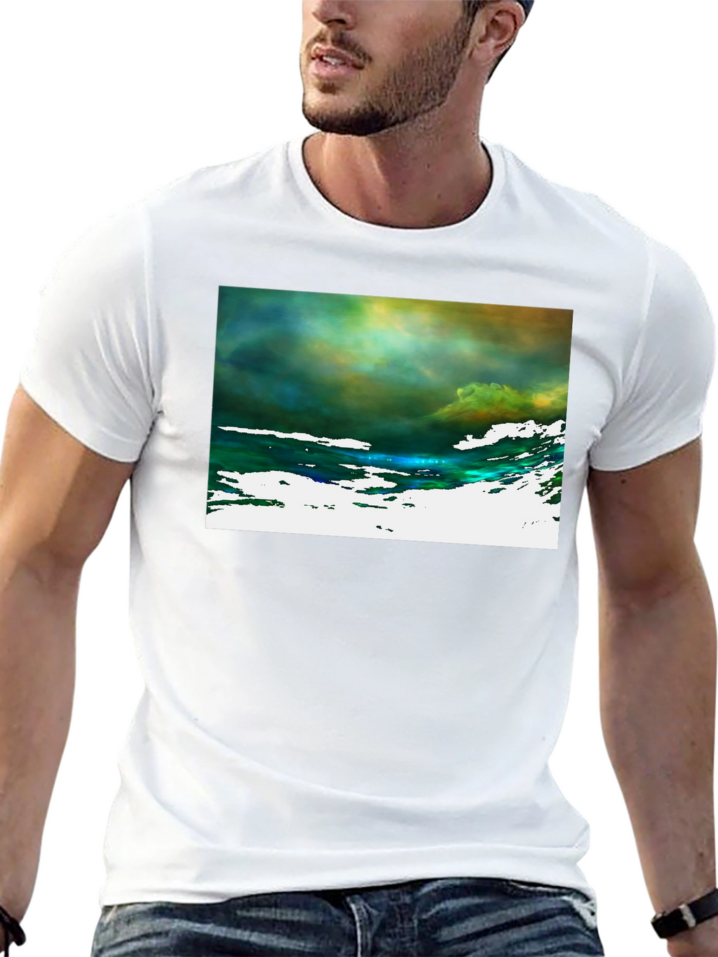 Abstract Art Graphic Tee - Black Cotton T-Shirt