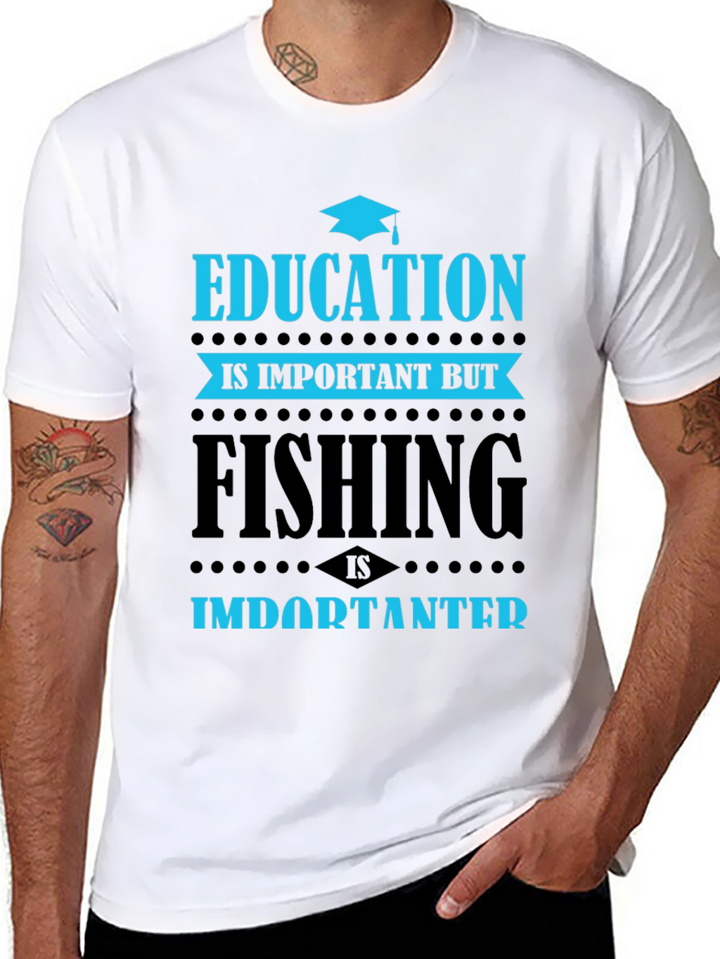 Education vs. Fishing T-Shirt - Importanter
