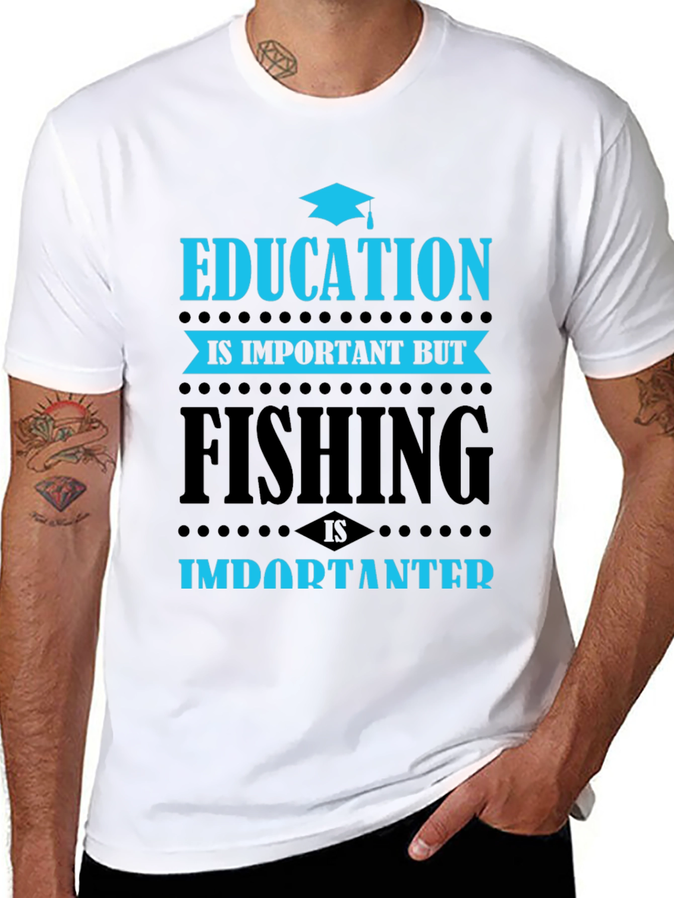 Education vs. Fishing T-Shirt - Importanter