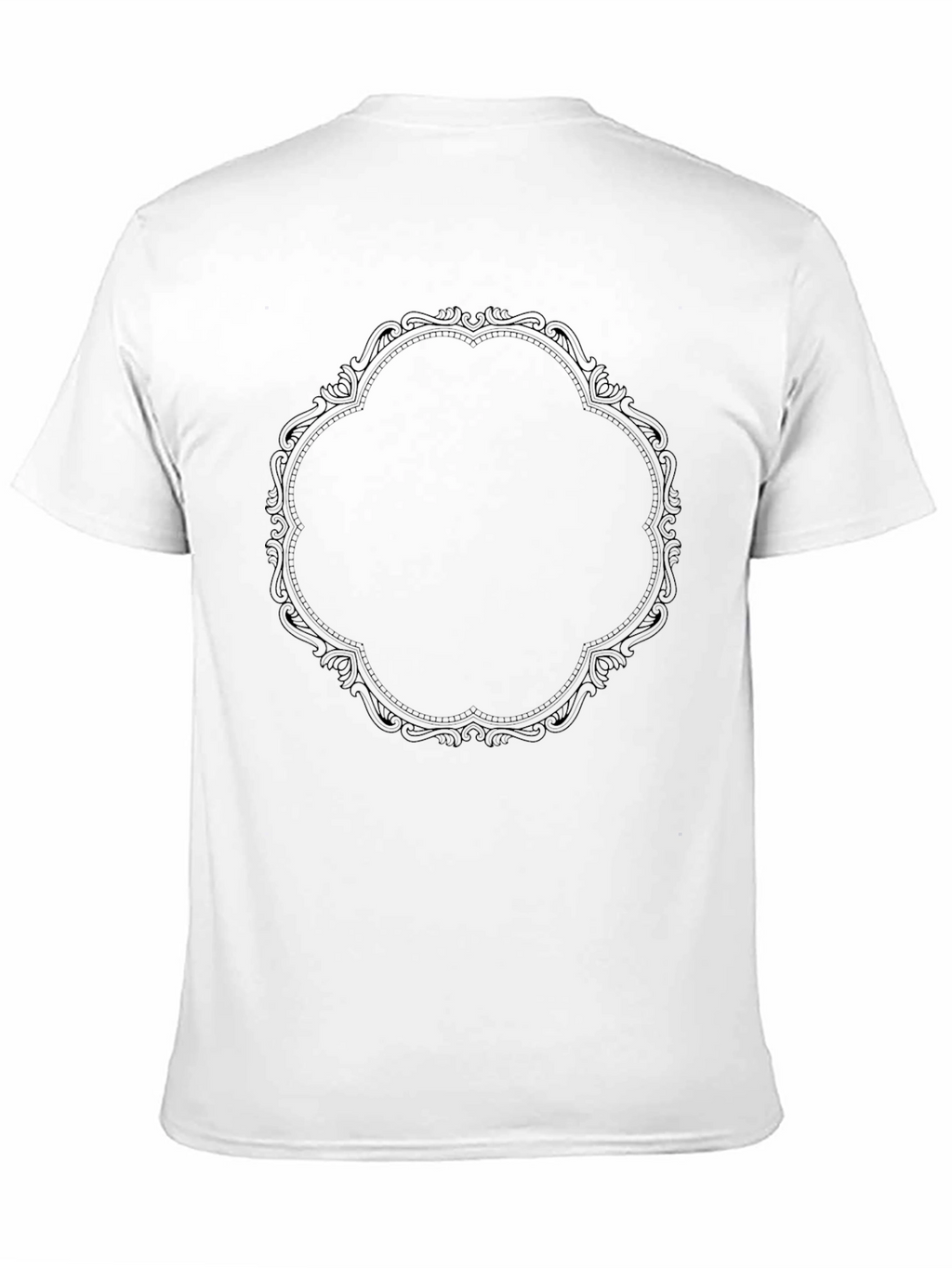 Mens Black T-Shirt with Ornate Frame Graphic