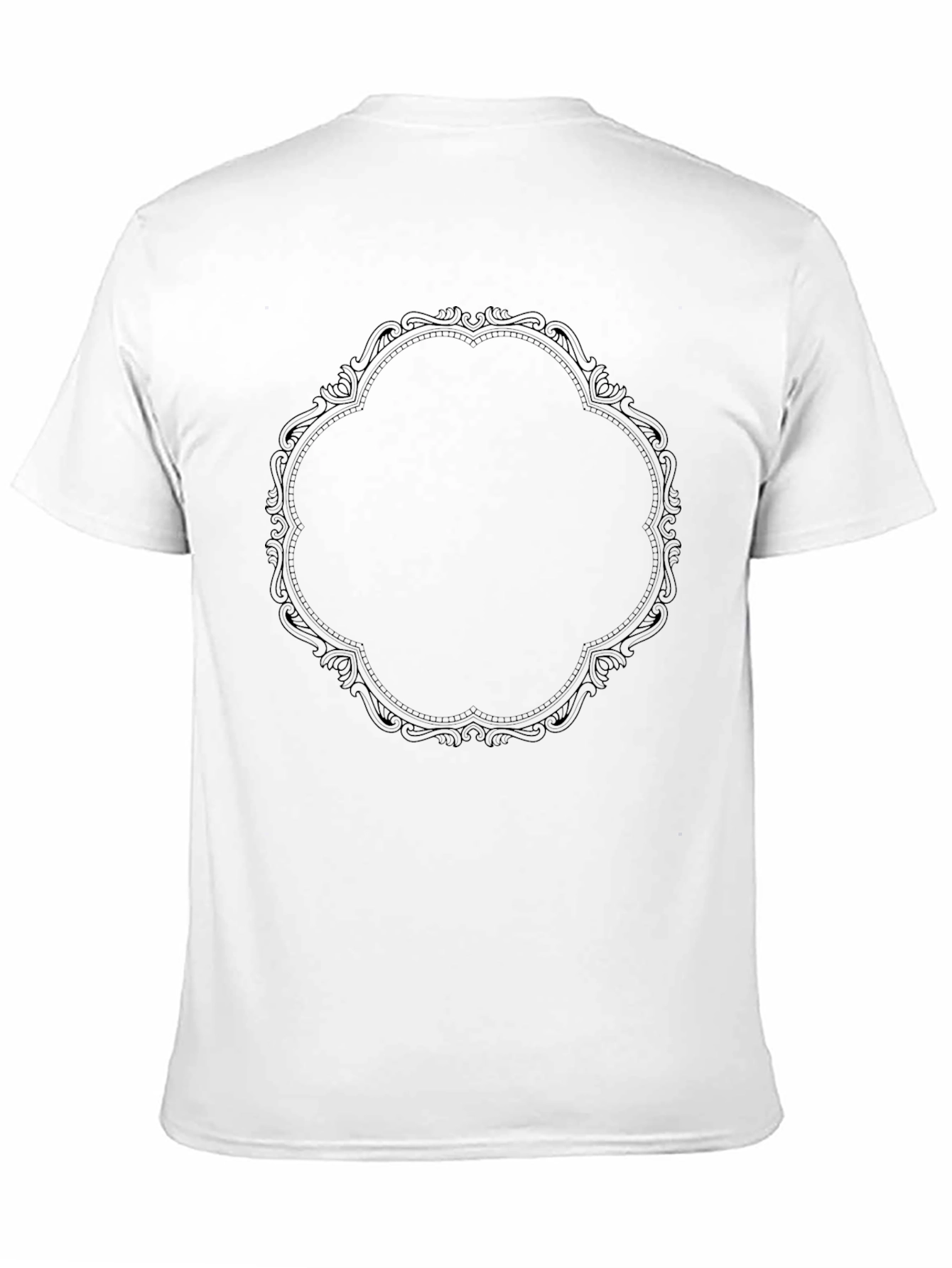 Mens Black T-Shirt with Ornate Frame Graphic