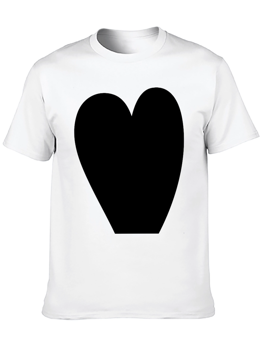 Mens Black Heart Graphic Tee - Casual Cotton T-Shirt