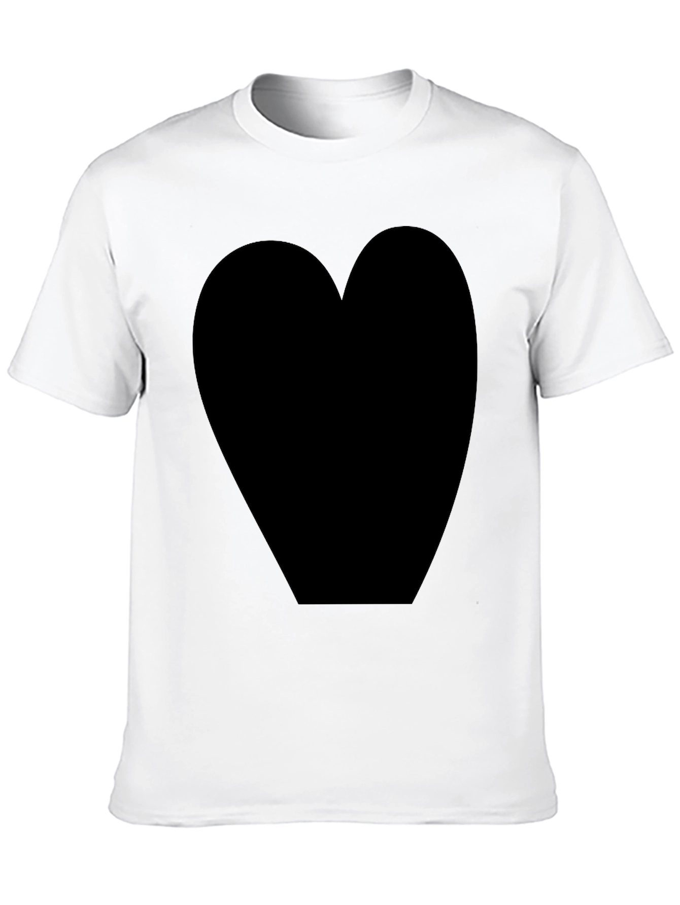 Mens Black Heart Graphic Tee - Casual Cotton T-Shirt