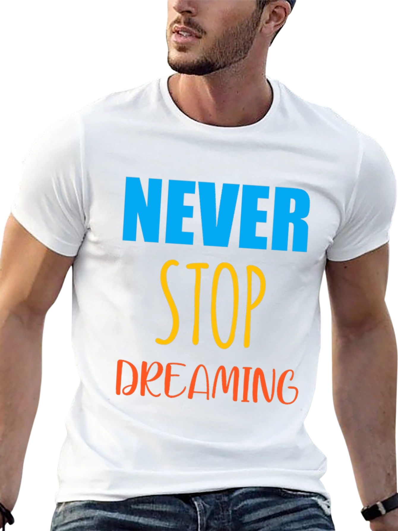 Never Stop Dreaming Black Graphic Tee