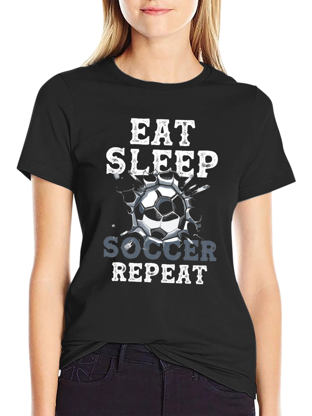 Eat Sleep Soccer Repeat Graphic T-Shirt