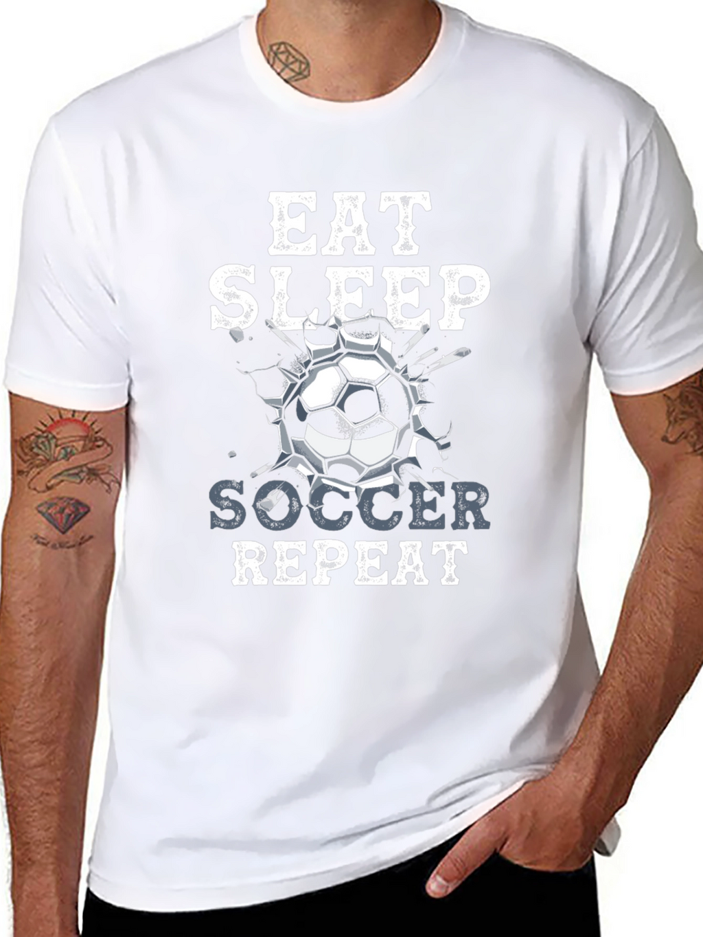 Eat Sleep Soccer Repeat Graphic T-Shirt