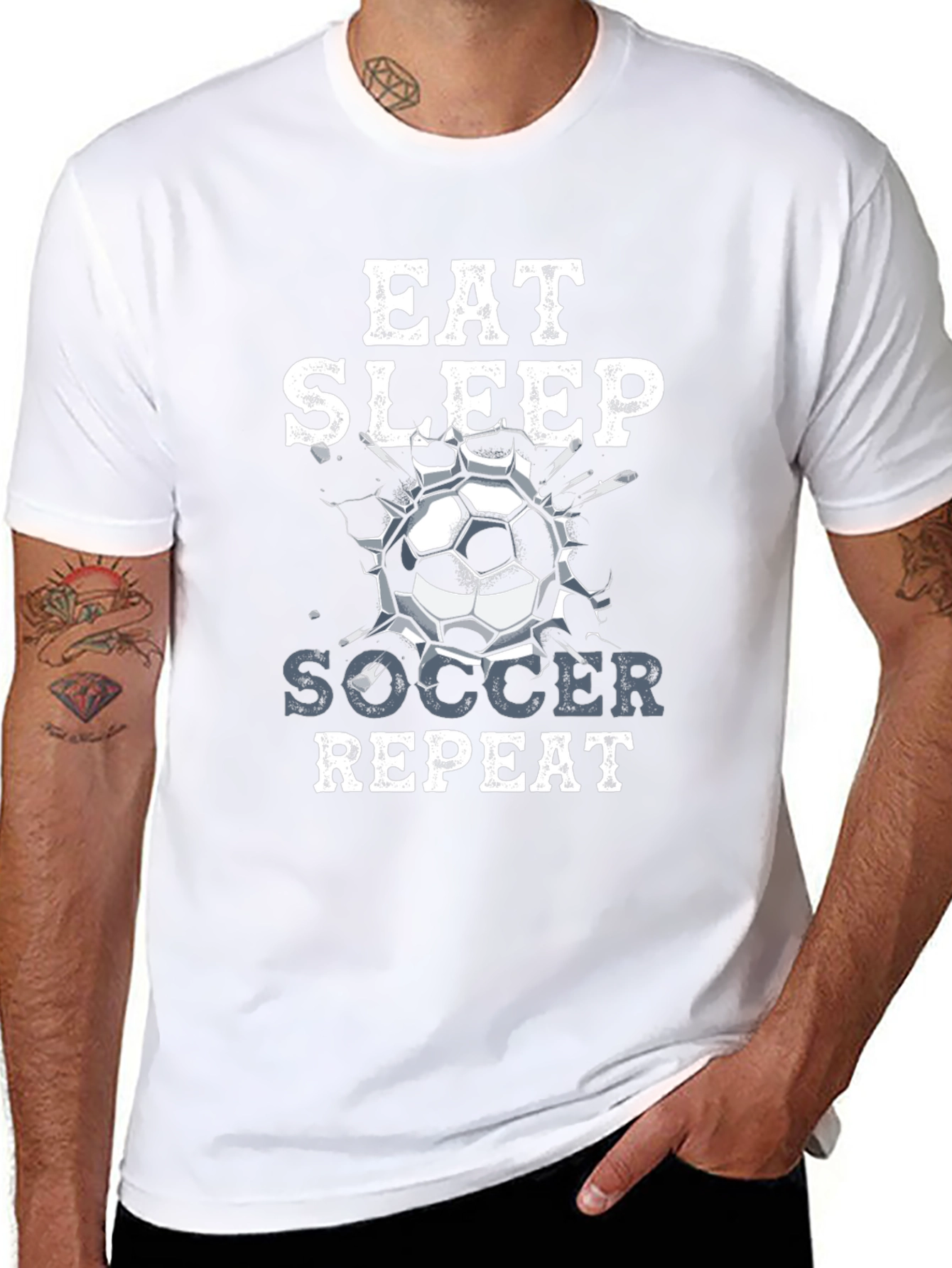 Eat Sleep Soccer Repeat Graphic T-Shirt
