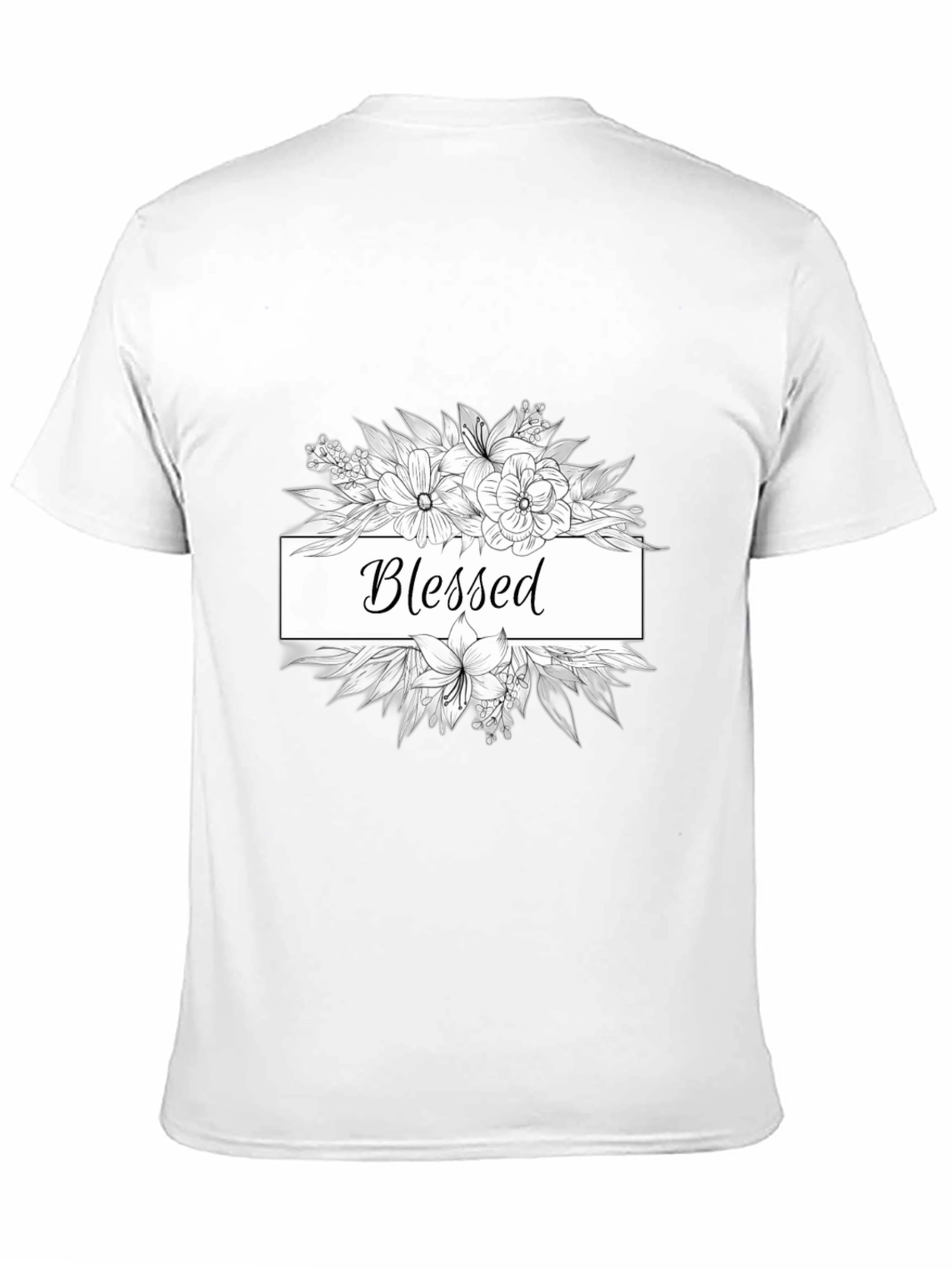 Blessed Floral Graphic Tee - Unisex Black T-Shirt