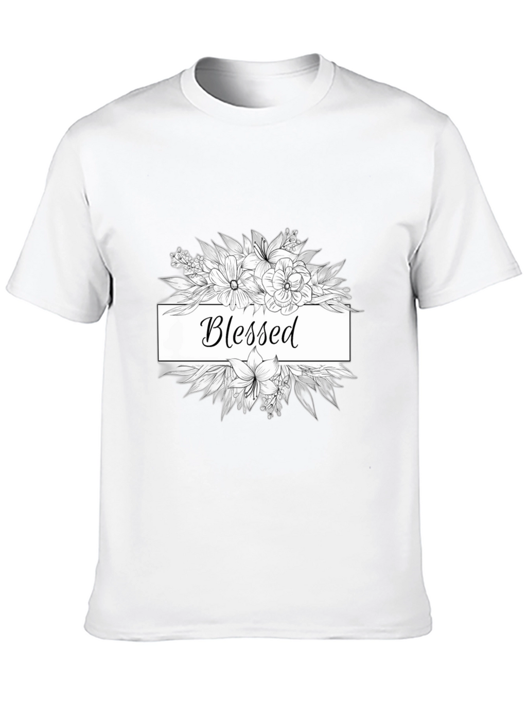 Blessed Floral Graphic Tee - Unisex Black T-Shirt