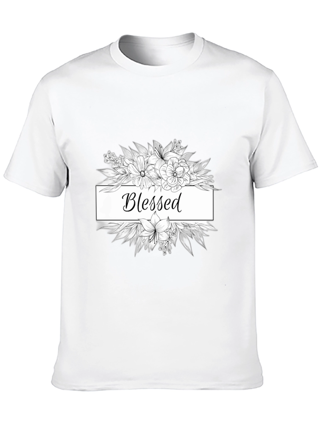 Blessed Floral Graphic Tee - Unisex Black T-Shirt