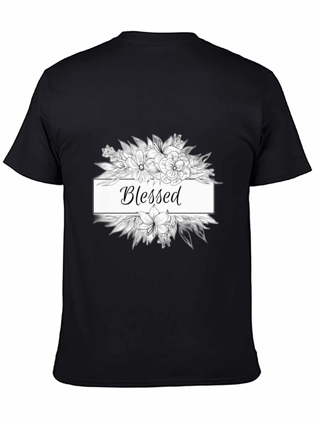 Blessed Floral Graphic Tee - Unisex Black T-Shirt