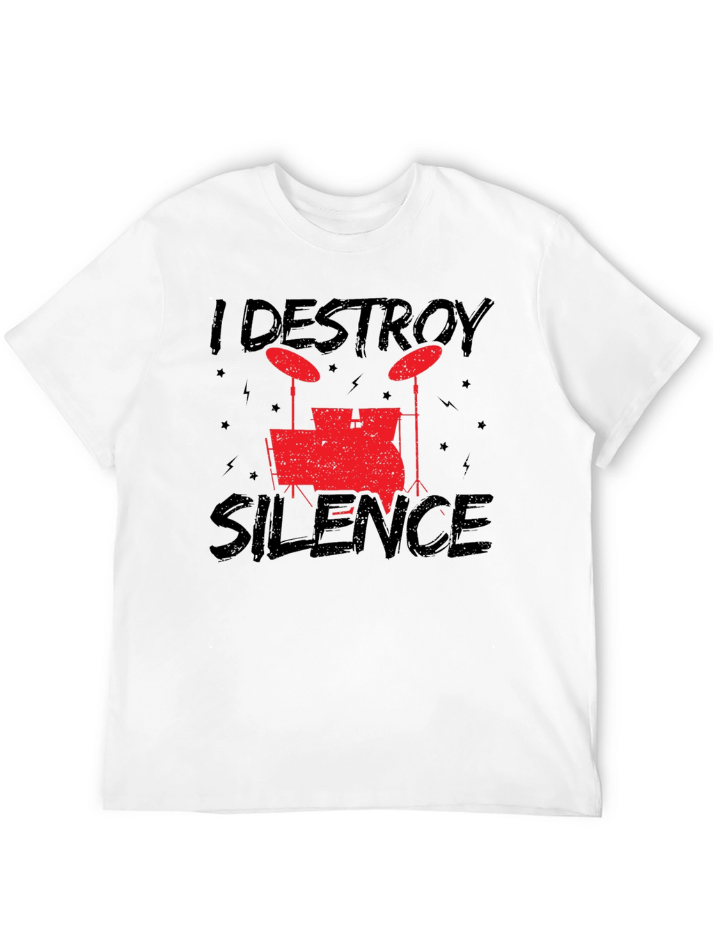 I Destroy Silence Black Drummer T-Shirt