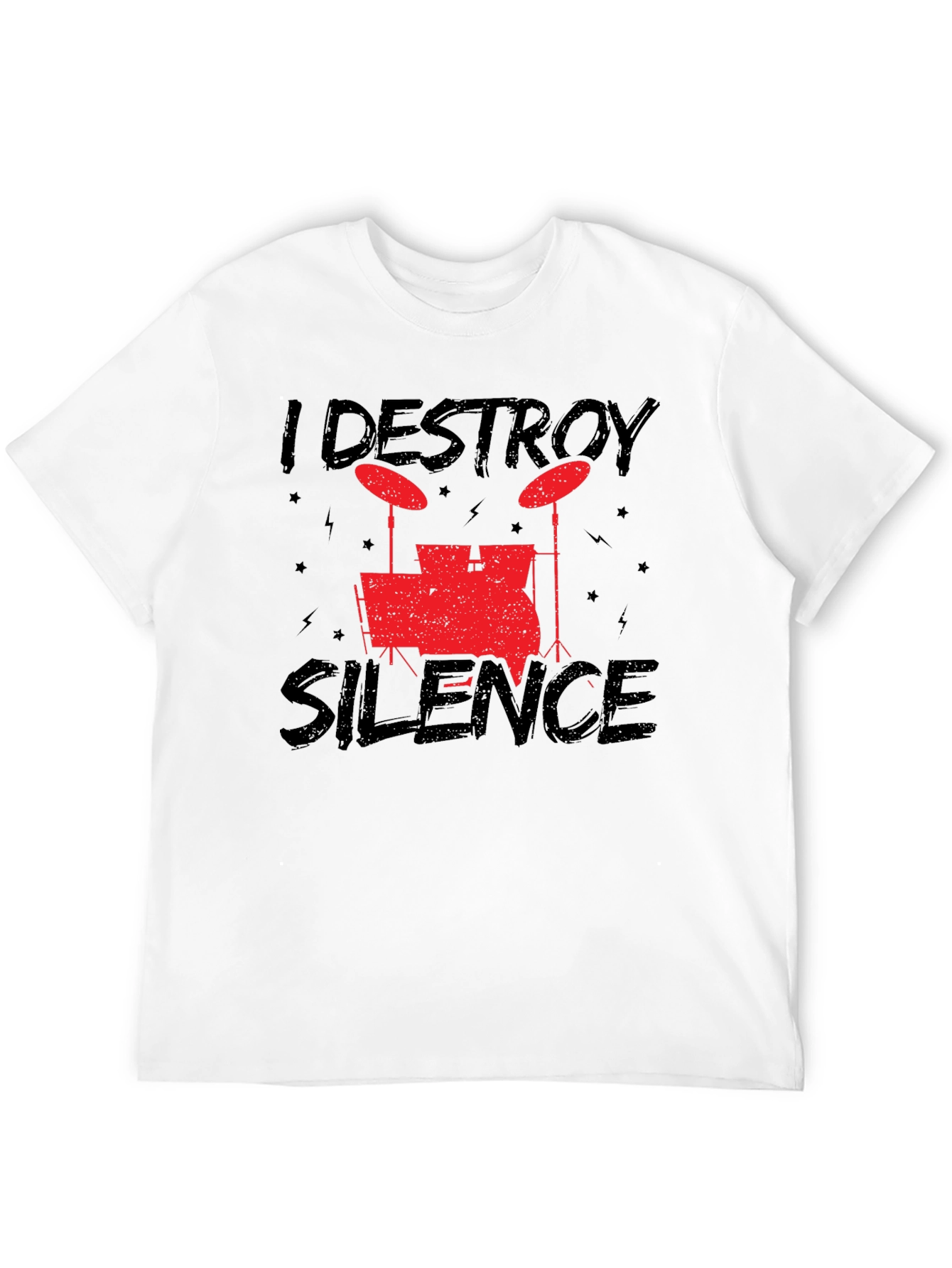 I Destroy Silence Black Drummer T-Shirt