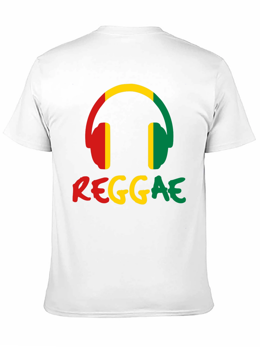 Reggae Music Headphones Graphic Tee - Black Cotton