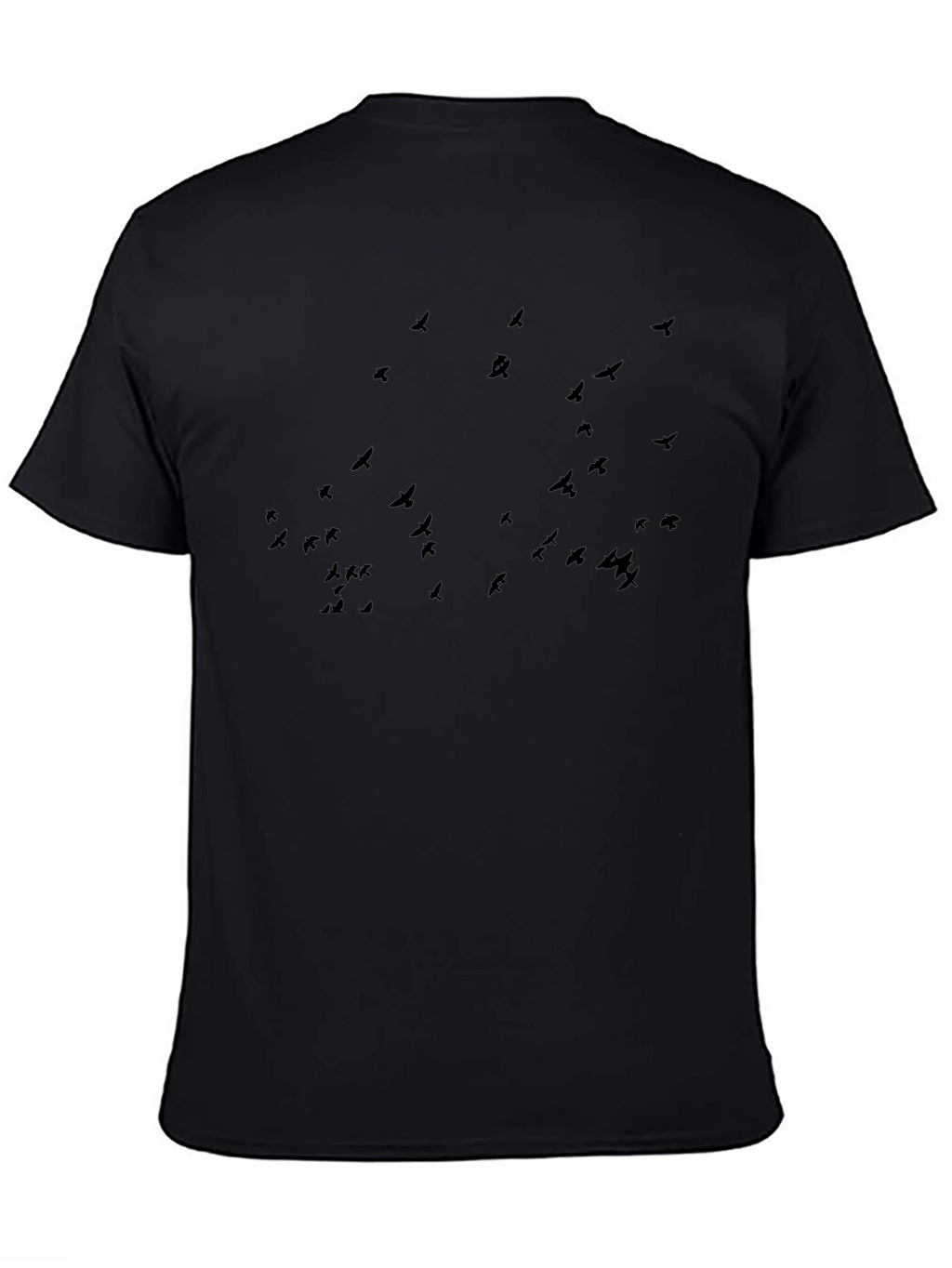 Black T-Shirt with Bird Silhouette Design