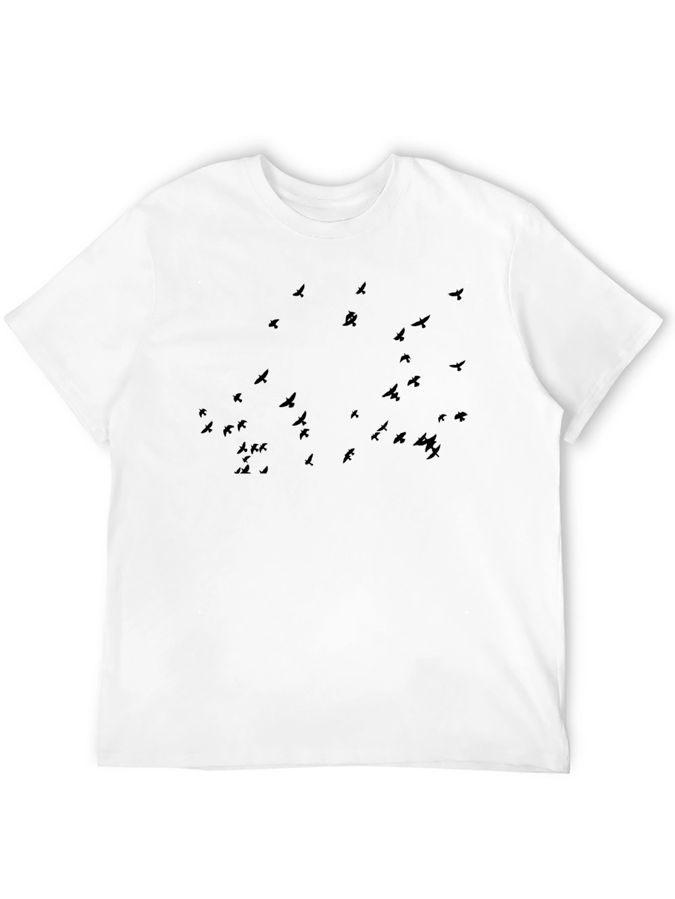 Black T-Shirt with Bird Silhouette Design