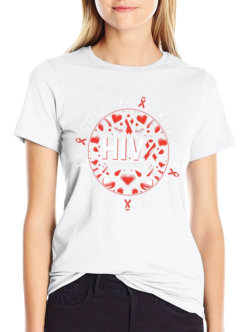 HIV Awareness T-Shirt - Support Educate Prevent