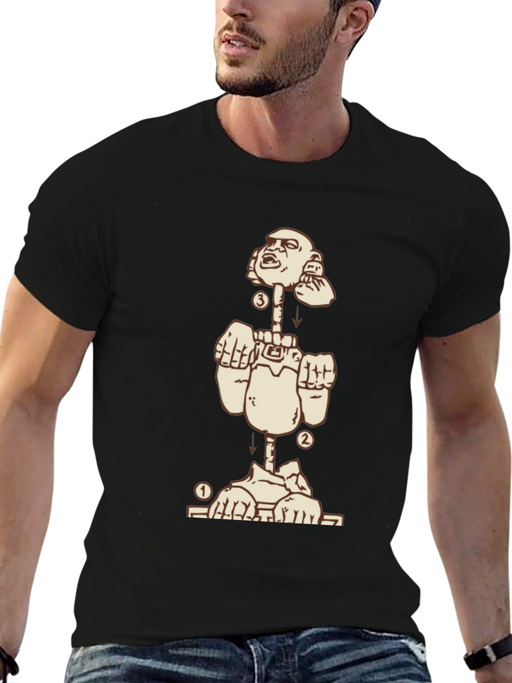 Deconstructed Man Graphic Tee - Black