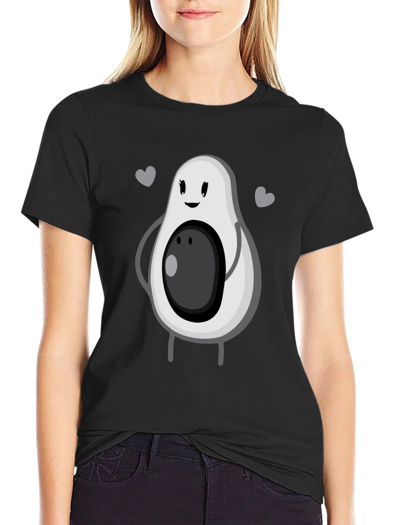 Cute Avocado Graphic Tee - Unisex Black T-Shirt