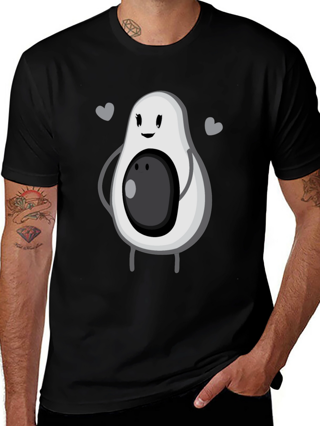 Cute Avocado Graphic Tee - Unisex Black T-Shirt