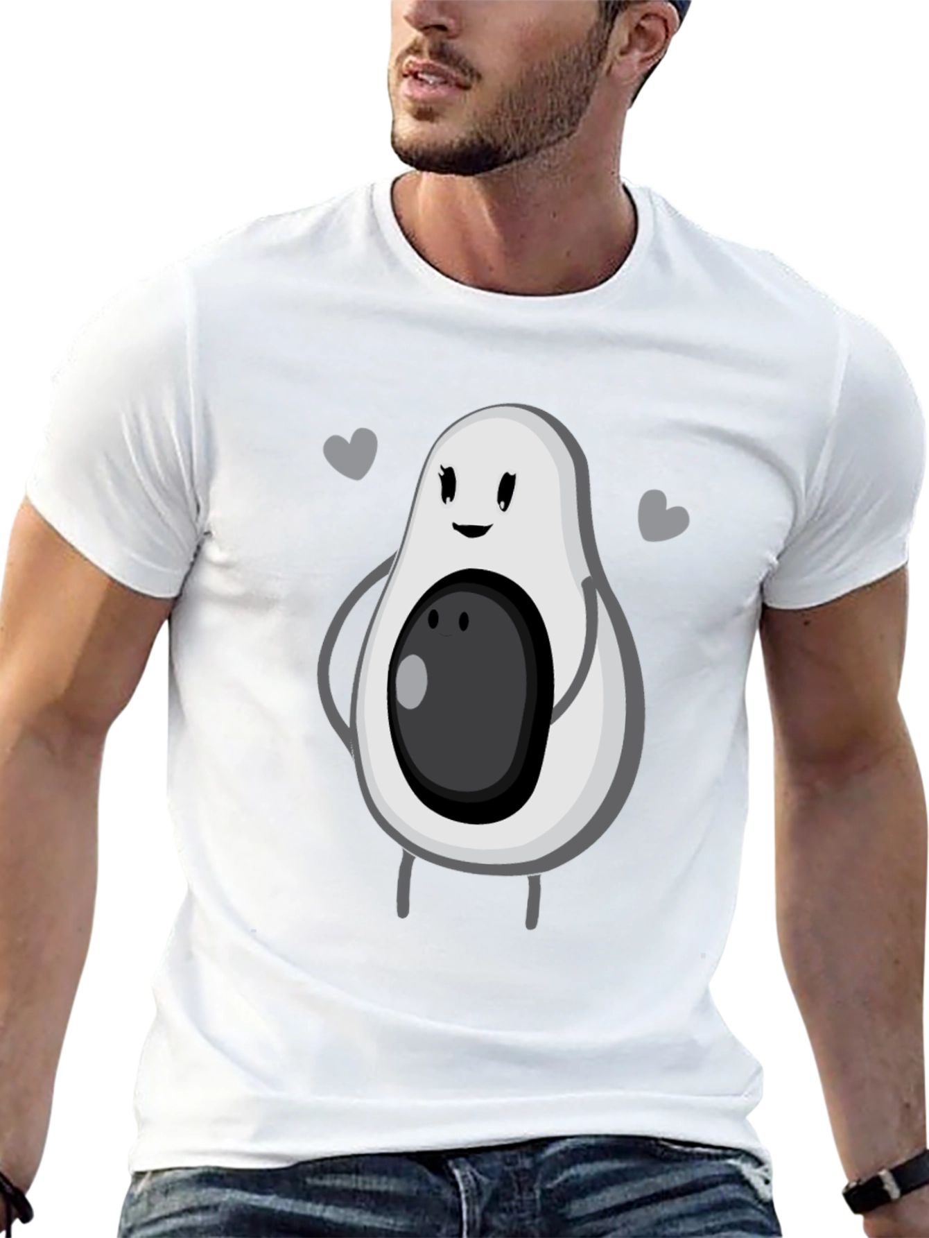Cute Avocado Graphic Tee - Unisex Black T-Shirt