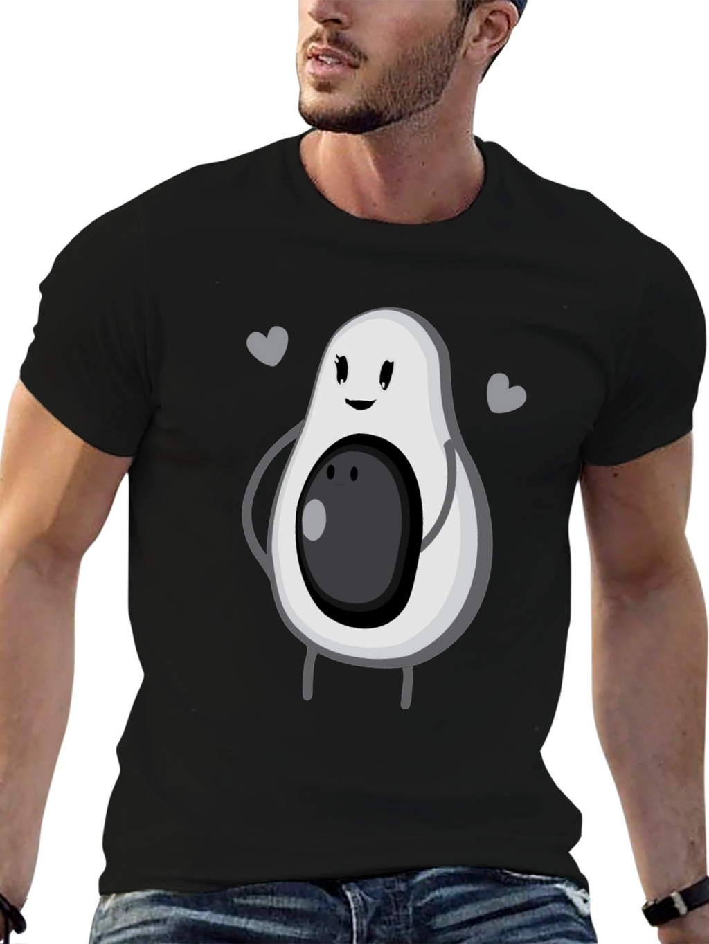 Cute Avocado Graphic Tee - Unisex Black T-Shirt