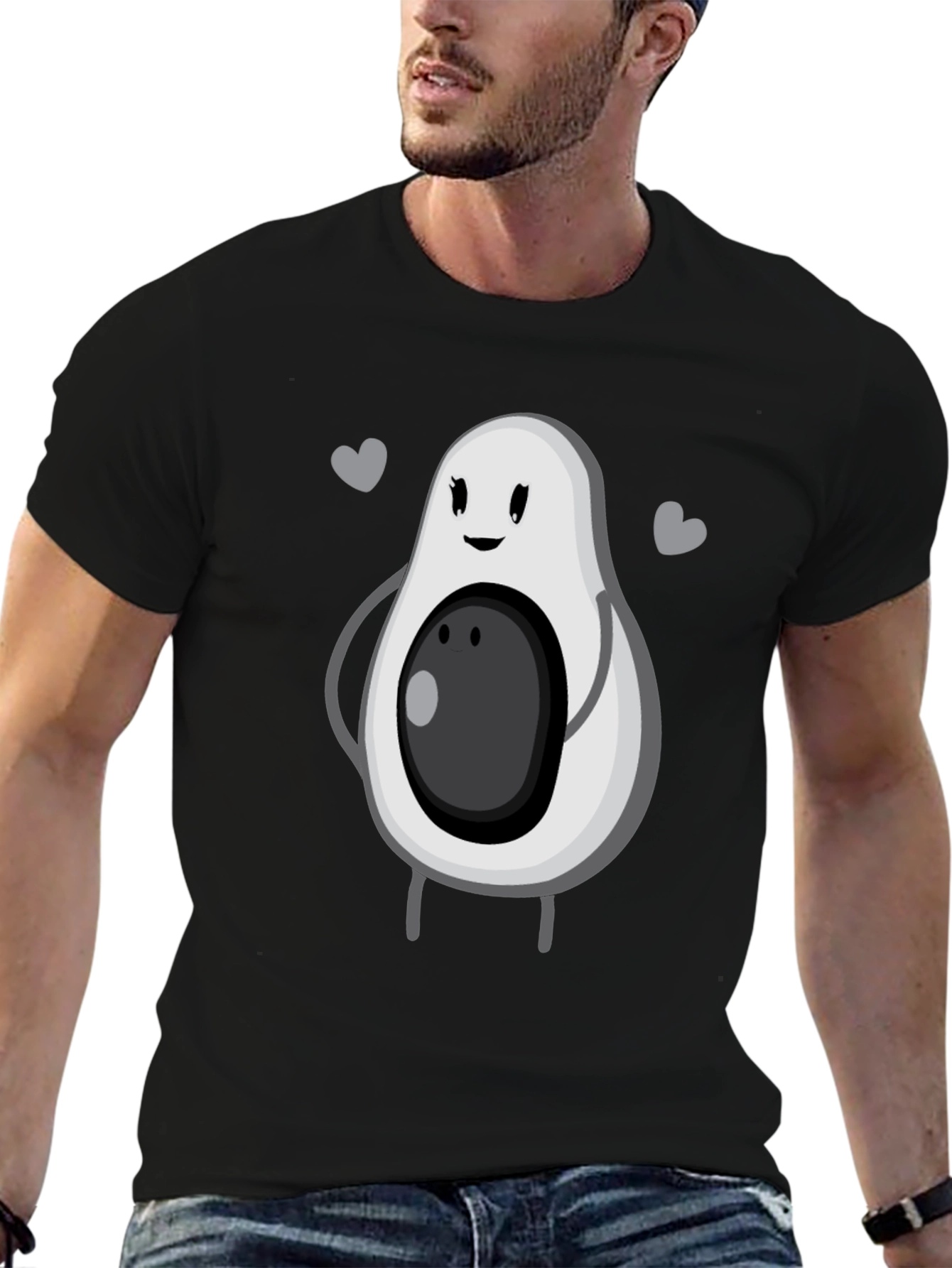 Cute Avocado Graphic Tee - Unisex Black T-Shirt