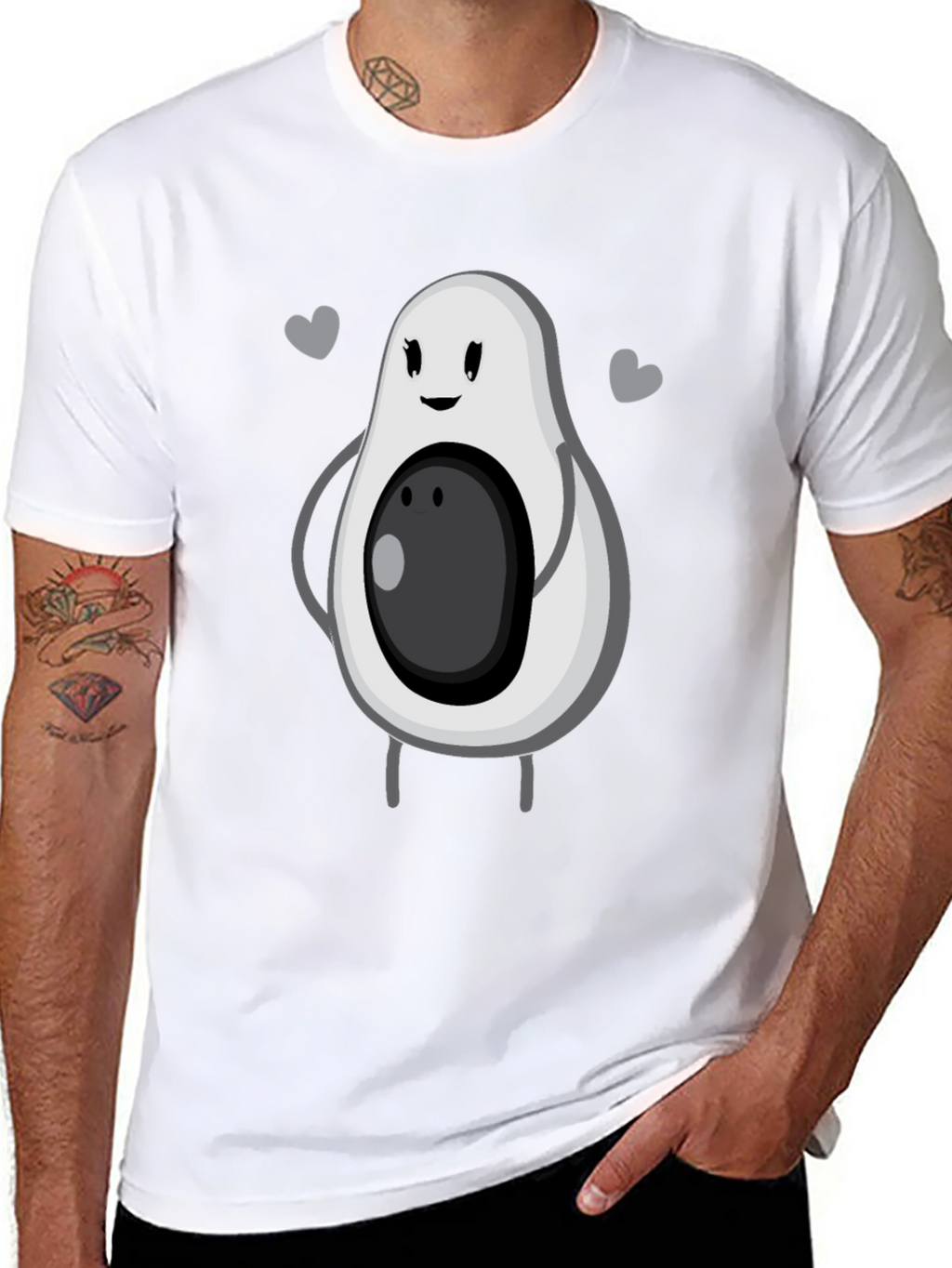 Cute Avocado Graphic Tee - Unisex Black T-Shirt